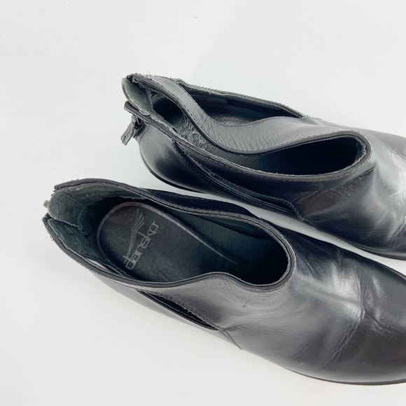Dansko Black Bonita Cutout Back Zip Block Heel Booties Size EU 41 - Picture 3 of 14